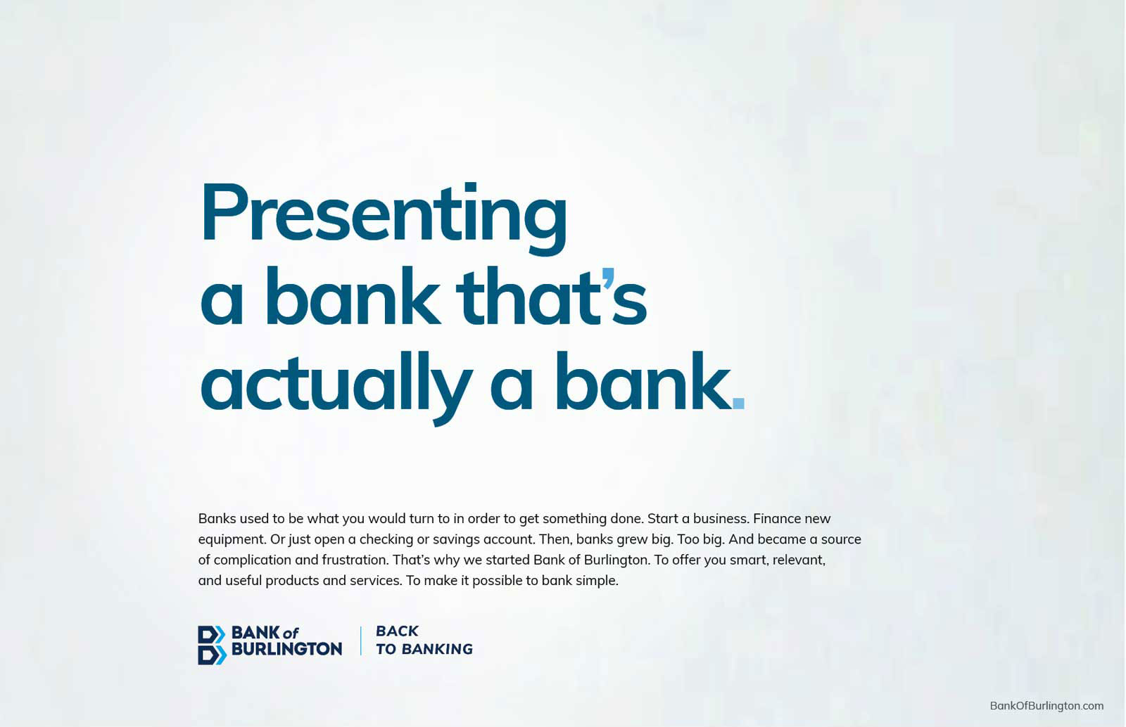 Bank of Burlington - Presenting a bank...